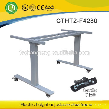 Controle de energia elétrica com altura ajustável para mesa de escritório, coluna de elevação de duas seções, motor duplo